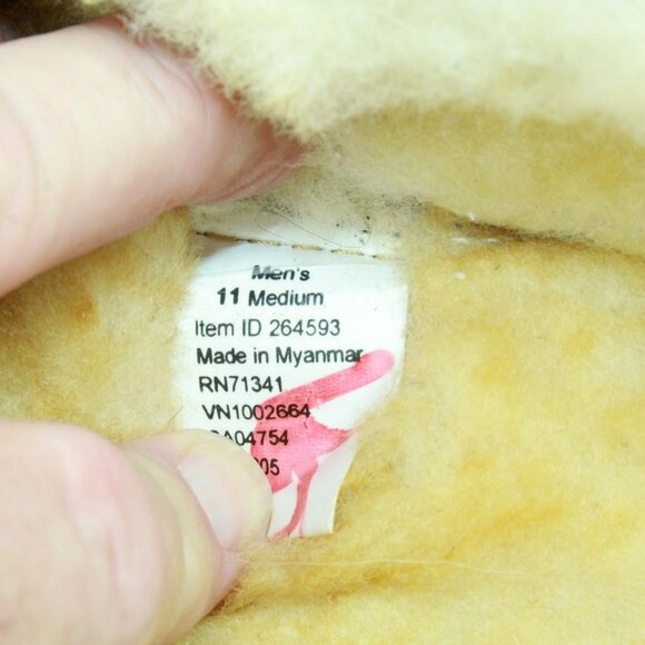 LL Bean Brown Suede Wicked Good Shearling Lined Moccasin Slippers Size 11 M - Picture 7 of 9